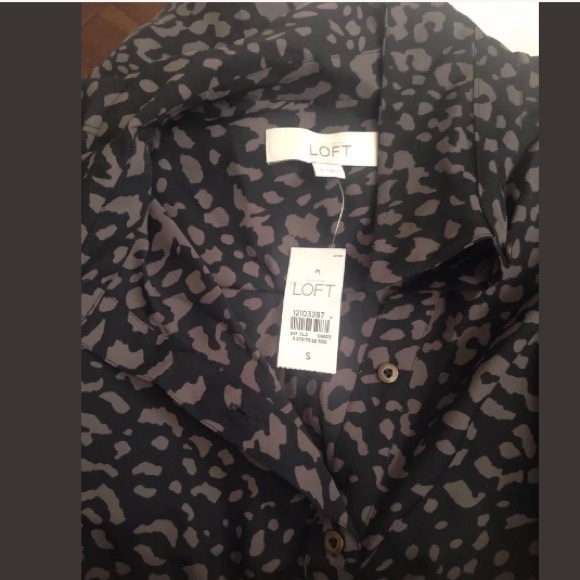 Black gray cheetah animal print shirtdress S small - Picture 5 of 5